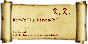 Király Kincső névjegykártya